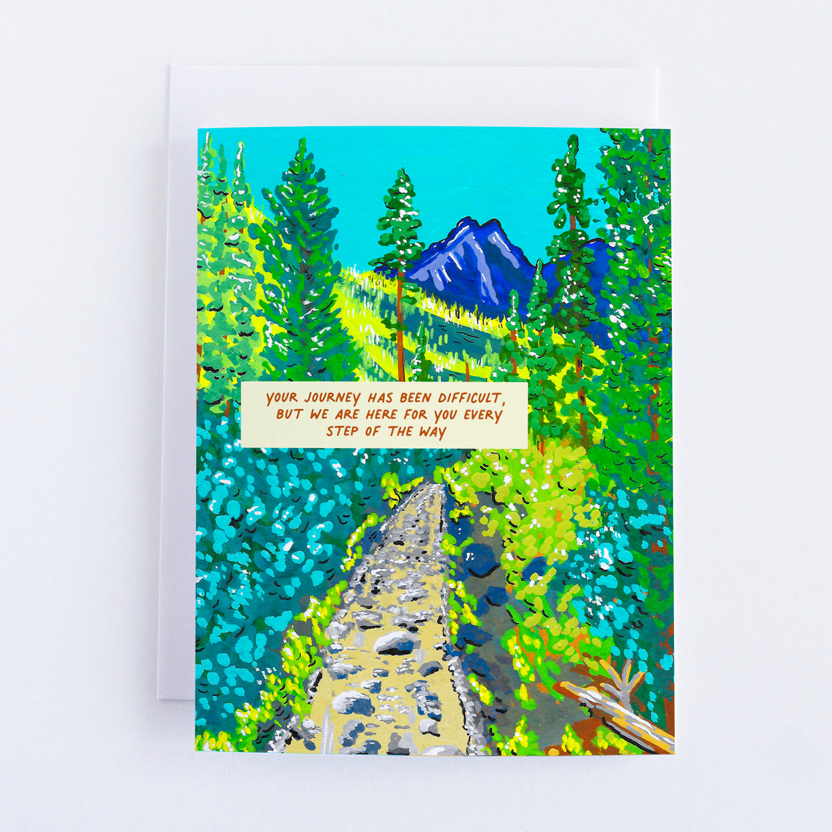 Mountain Trail Difficult Journey Greeting Card