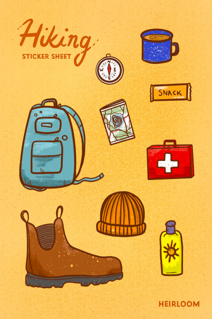 Hiking Sticker Sheet