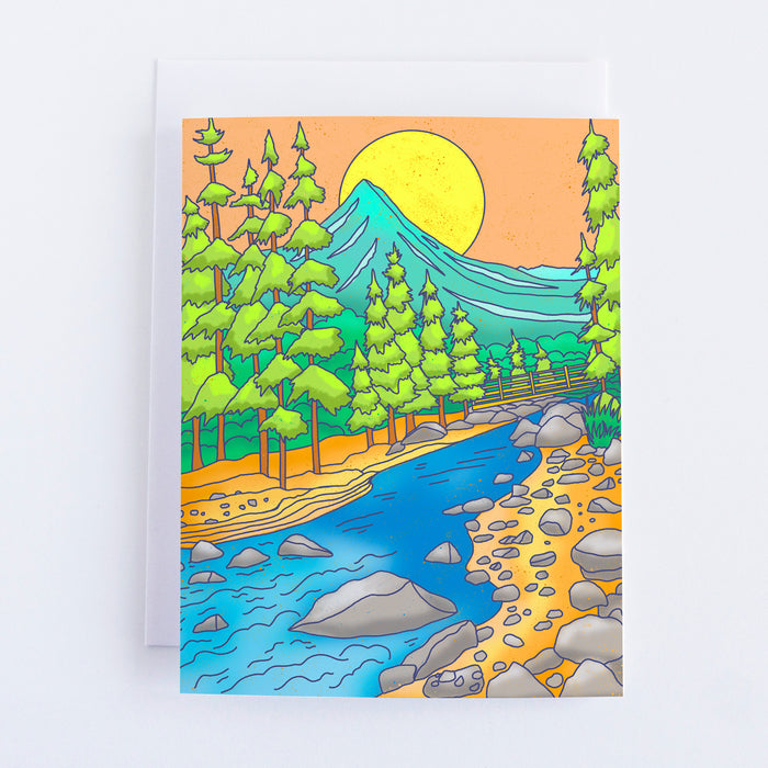 Icicle River Sunset - Blank Everyday Greeting Card