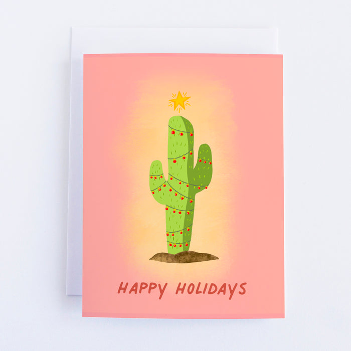 Saguaro Happy Holidays Greeting Card